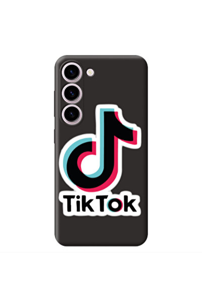 Other Samsung S23 Tik Tok Black Colored Silicone TPU Θήκη