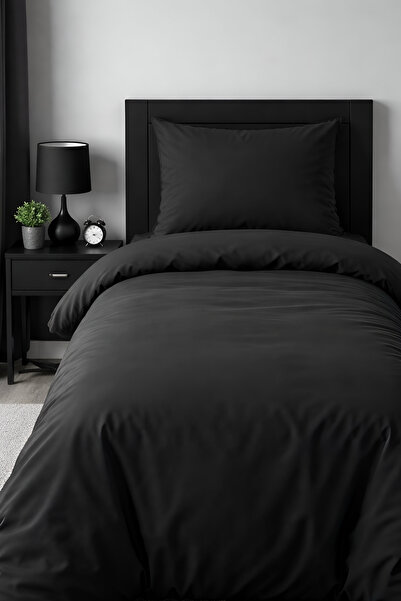 Rimo Home Single Bedding Set with Fitted Sheet Black