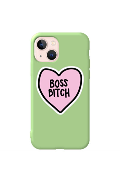 Other Apple iPhone 13 Boss Bitch Light Green Colored Silicone TPU Θήκη