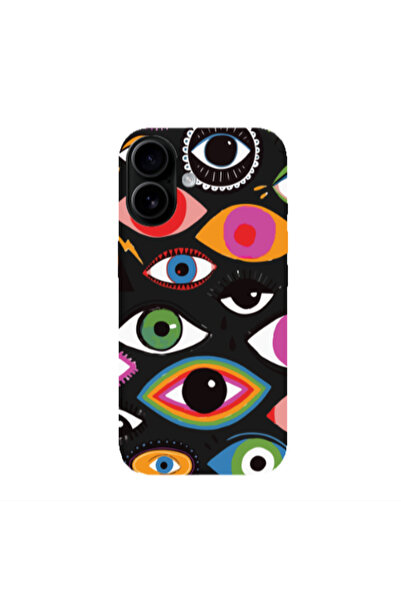 Other Apple Iphone 16 plus Colorful eyes Black Colored Silicone TPU Θήκη