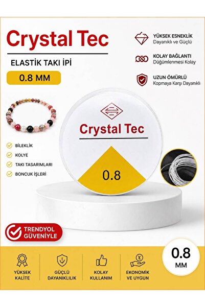 hobi dünyası evim 0,8 mm Esnek Şeffaf Misina ipi Bileklik Kolye Takı Boncuk M...