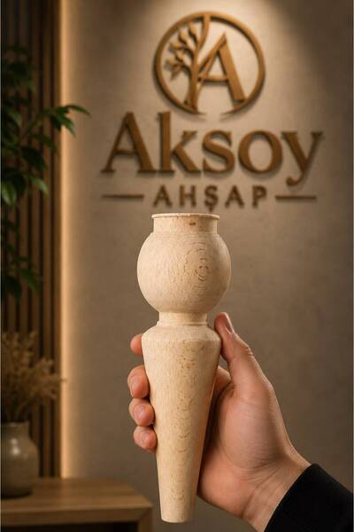 Handmade ahşap mobilya ayağı no5 15 cm 5li