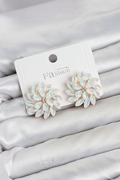 Skygo White Color Crystal Stone Flower Model Women's Earrings Tj-Bkp11921