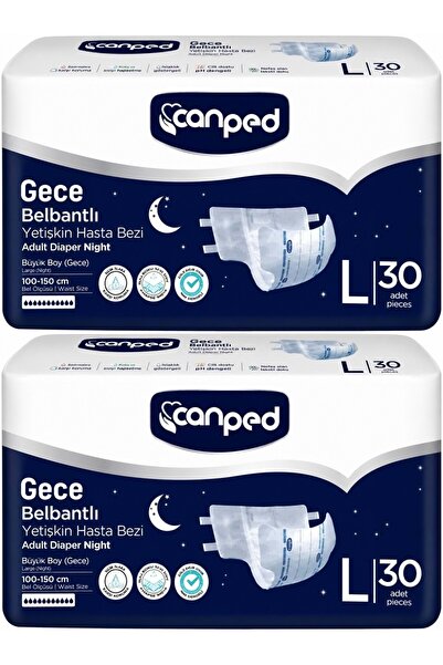 Canped Adult Diapers with Waist Band Night Night L - Large - Large 60 Pieces