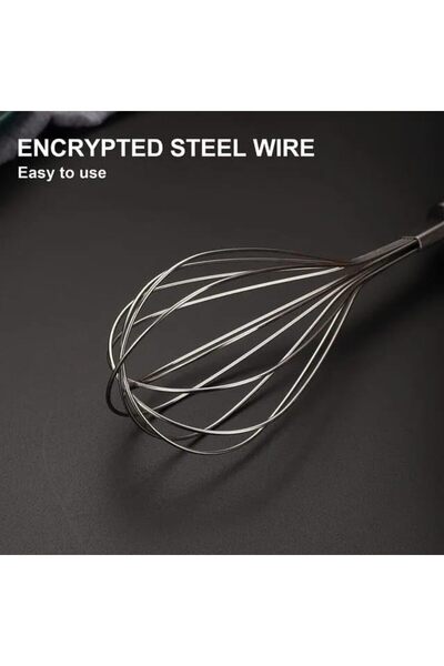 Yıldızan Eli̇tse Stor Stainless Steel Whisk with Wooden Handle, Whisk for Egg...