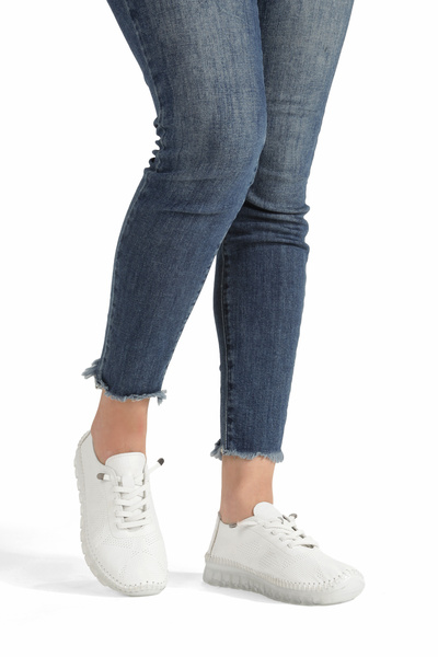PELLEVA Asel- Genuine Leather Soft Comfort Sole Breathable Women's Casual Sne...