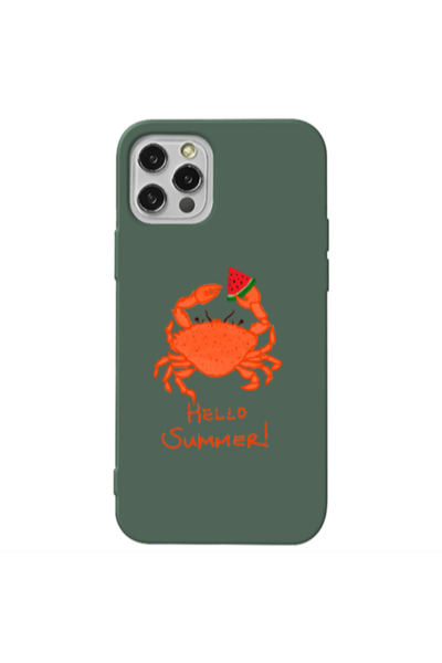 Other Apple iPhone 12 Pro Hello Summer! Dark Green Colored Silicone TPU Θήκη