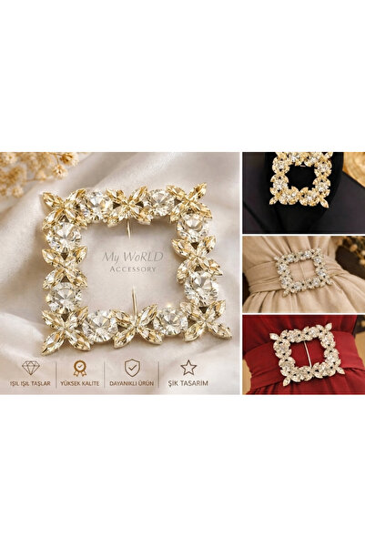 MY WORLD ACCESSORY Taşlı Kemer Tokası