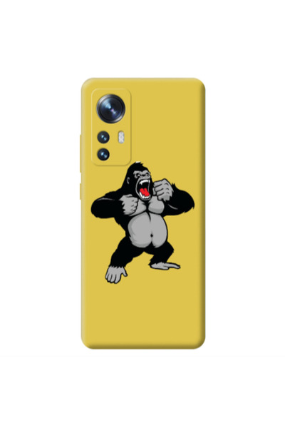Other Xiaomi Mi 12 Angry Gorilla2 Yellow Colored Silicone TPU Θήκη