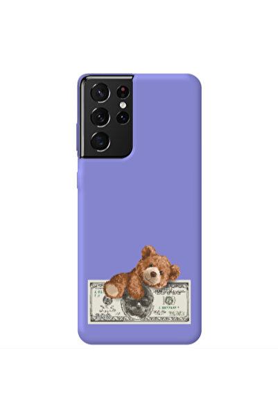 Other Samsung S21 Ultra Money Style Purple Colored Silicone TPU Θήκη