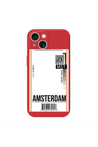 Other Apple iPhone 15 Plus Amsterdam Travel More Red Colored Silicone TPU Θήκη