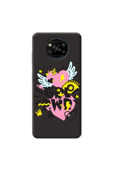 Other Xiaomi Poco X3 /X3 Pro Grl Pwr Black Colored Silicone TPU Θήκη