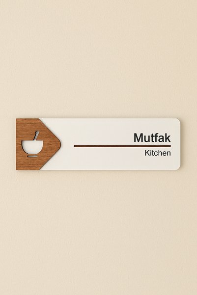 SHELİFE Mutfak Ofis Oda Kapı İsimliği Yönlendirme Tabelası Levhası Kişiselleş...