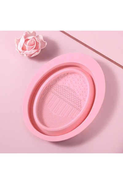 choice2 Pink Makeup Brush Cleaning Tool,1pcs Silicone Brush Cleaner Pad Folda...