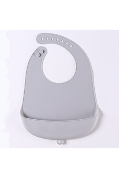 Choice One Size silver grey 1/2pcs Food Grade Silicone Baby Eating Bibs Easy ...