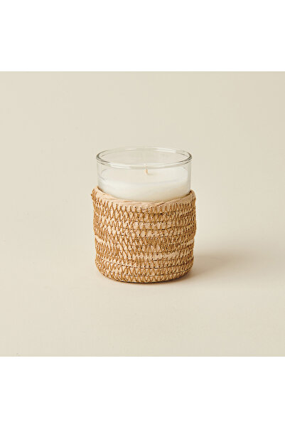 Evidea Deco Sandalwood Hasır Bardak Mum - Bej - 130 gr