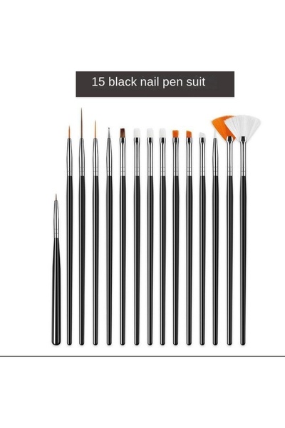 choice2 01 Professional 15-Piece Nail Art Brush Set - Aluminum & Plastic Dual...