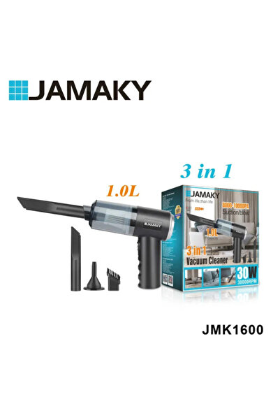 JAMAKY Φορητό επαναφορτιζόμενο ηλεκτρικό σκουπάκι χειρός 3 σε 1 Μαύρο 30W 300...
