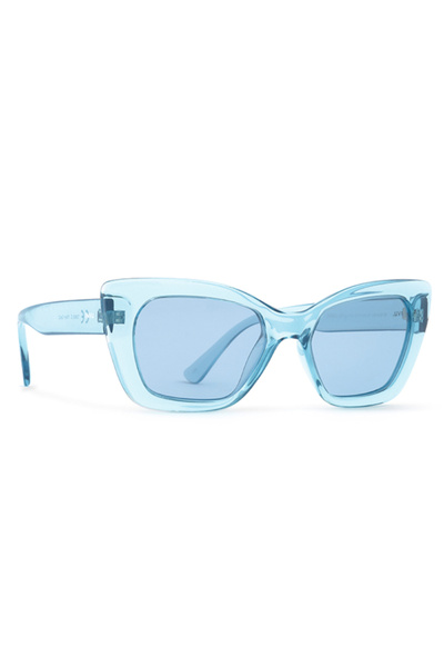 INVU Ochelari de soare polarizați Cat-eye pentru femei, albastru transparent