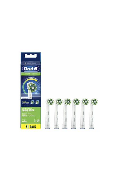 Oral-B Ανταλλακτικές Κεφαλές Cross Action (1X6) Λευκές