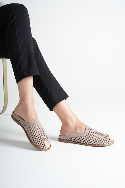 ANALİN SHOES Γυναικείες άνετες παντόφλες από γνήσιο δέρμα με διάτρητο σχέδιο ...