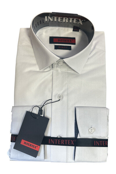 OEM Cămașă bărbați, Intertex, alb, bumbac-poliester, mărimea S