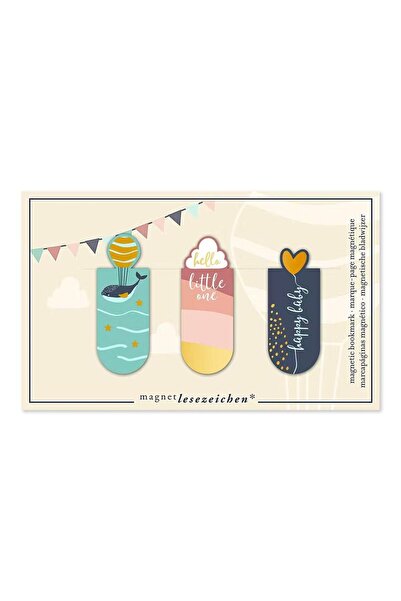Cass Film Semne de carte magnetice / bookmarks Hello Baby, cu magnet, set 3 b...