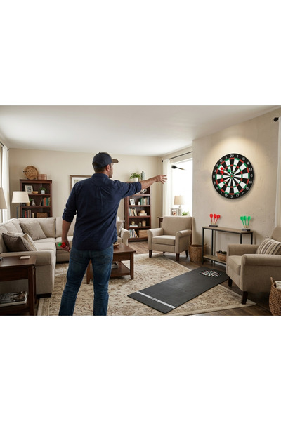 nkspor Nk Sports Professional Dartboard Set - Double-Sided Dartboard (12 Inch / 30 cm and 15 Inch / 38 cm Options) + Includes Winged Dart Arrows