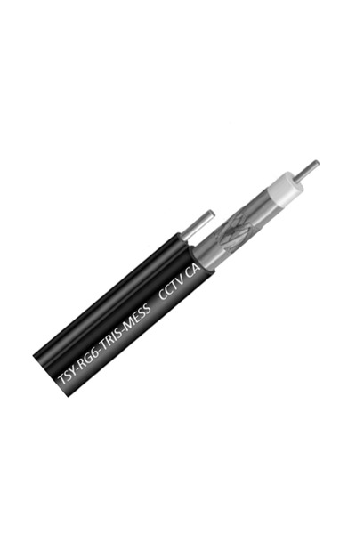 TSY Cablu coaxial RG6 TRISHIELD autoportant, 305m, negru TSY-RG6-TRIS-MESS