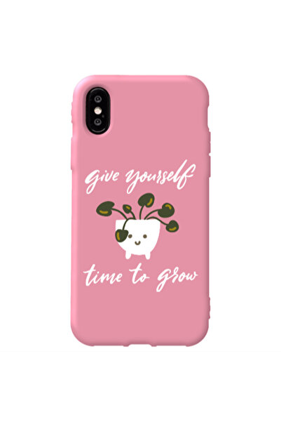 Other Apple iPhone Xs Max Give Yourself Pink Colored Silicone TPU Θήκη