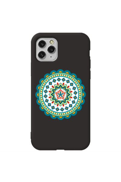Other Apple iPhone 11 Pro Max Mandala D11 Black Colored Silicone TPU Θήκη