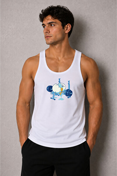 cesita Sportsman Egg Printed Men's Gym Fitness Sportsman Tank Top