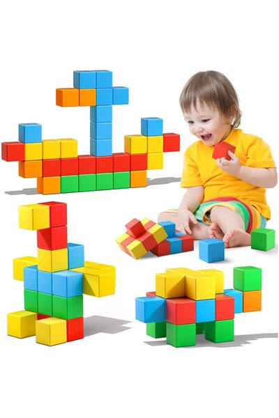 OEM Blocuri de constructie magnetice, 32 de piese, joc magnetic mare de 3, 6 cm