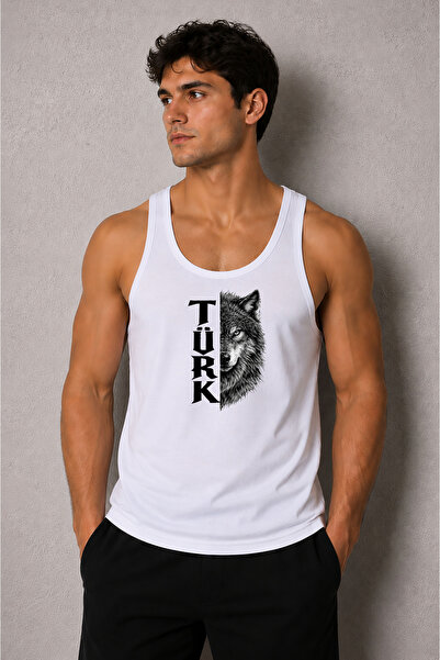 cesita Turkish Bozkurt Printed Men's Gym Fitness Athlete Singlet