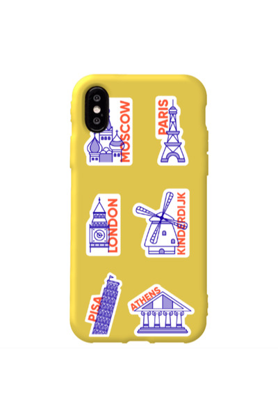 Other Apple iPhone Xs Max Pisa Athens Yellow Colored Silicone TPU Θήκη