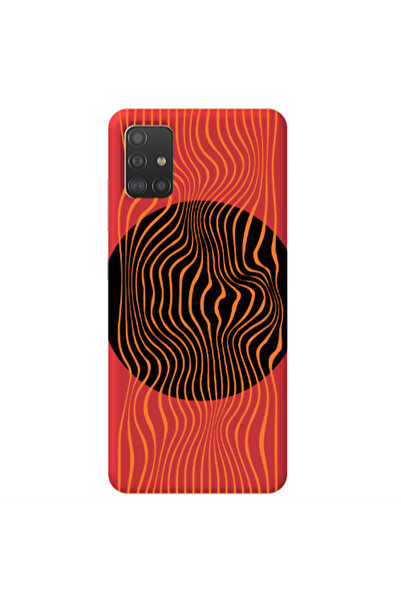 Other Samsung A51 Trapezoidal lines Red Colored Silicone TPU Θήκη