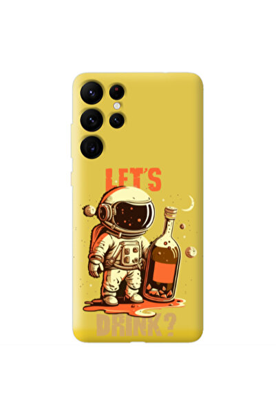 Other Samsung S22 Ultra Lets drink Yellow Colored Silicone TPU Θήκη