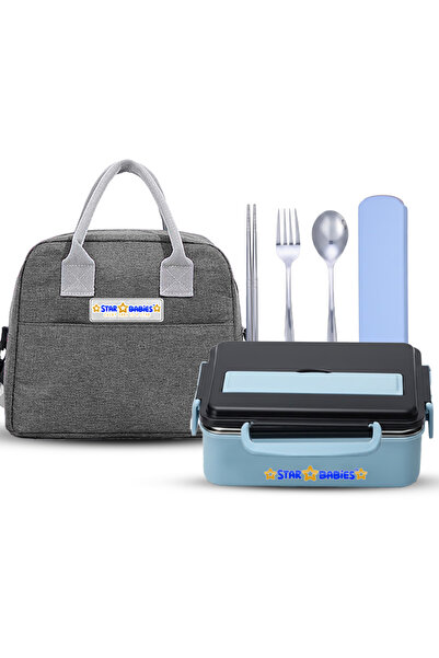 STAR BABiES - Bento lunch box with insulated lunch bag medium & cuttlery set ...