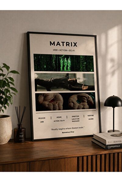 Bukalemun Shop Matrix Film Afişi (Çerçeveli) - A4 Minimalist Sinema Posteri