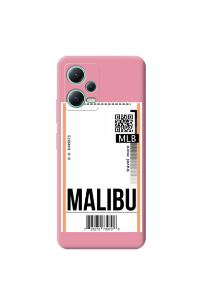 Other Xiaomi Redmi Note 12 Pro 5G Malibu Travel More Pink Colored Silicone TP...
