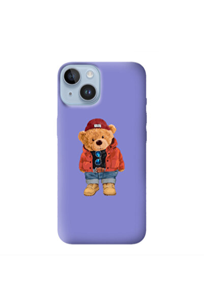 Other Apple iPhone 14 Plus Bear in a hat Purple Colored Silicone TPU Θήκη