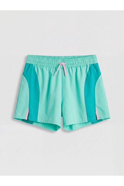 LC Waikiki Lcw Kids Lace-Up Color Block Girls' Swim Shorts