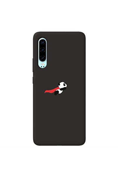 Other Huawei P30 kite flying panda Black Colored Silicone TPU Θήκη