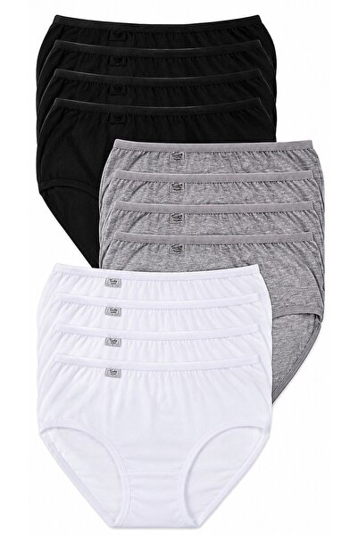 Tutku Women's 12-Pack Cotton Lycra Elastane Bato Panties - Economic Package (...