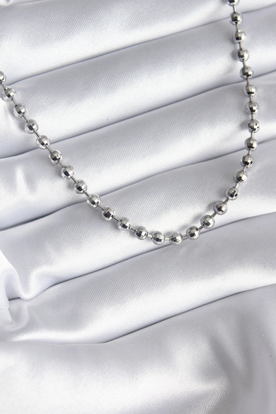 ARMÜZ Brass Silver Color Heel Detail Women's Necklace