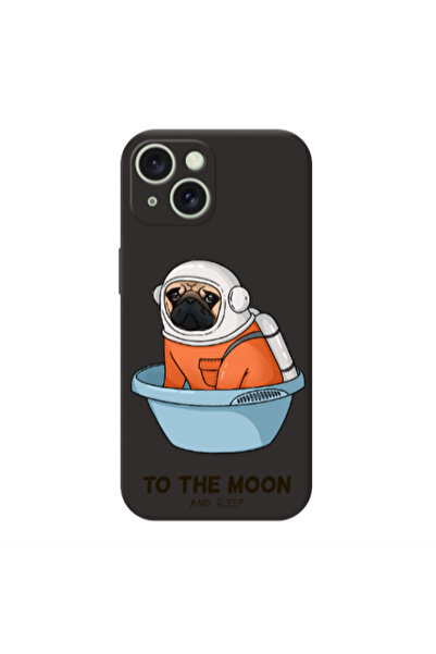 Other Apple iPhone 15 To the moon Black Colored Silicone TPU Θήκη
