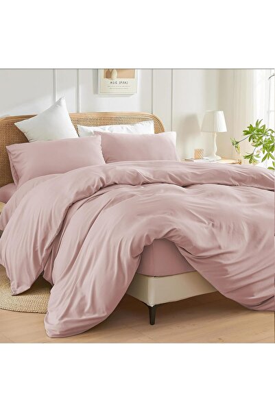 Generic Double Size Duvet Cover Set (Blush) - 3 Pcs Brushed Microfiber Plain ...