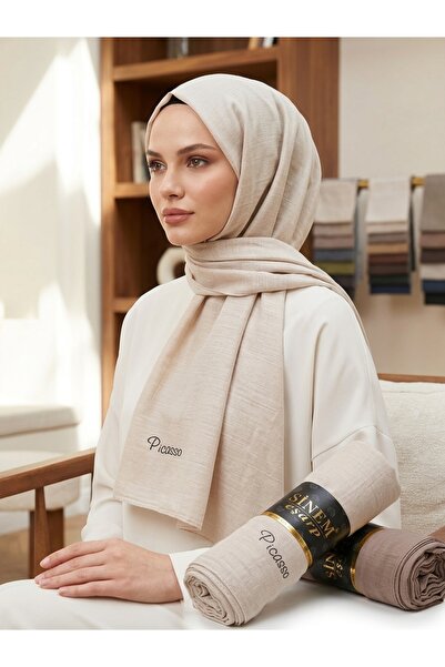 Roza Moda Collection Picasso Düz Bambu Crush Şal - Ütü Gerektirmeyen Kayma Ya...