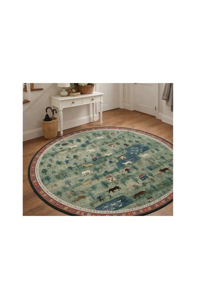 Vivense PASTORAL DOKUMA TABAN HALI, 601 YNG 120X120 CM