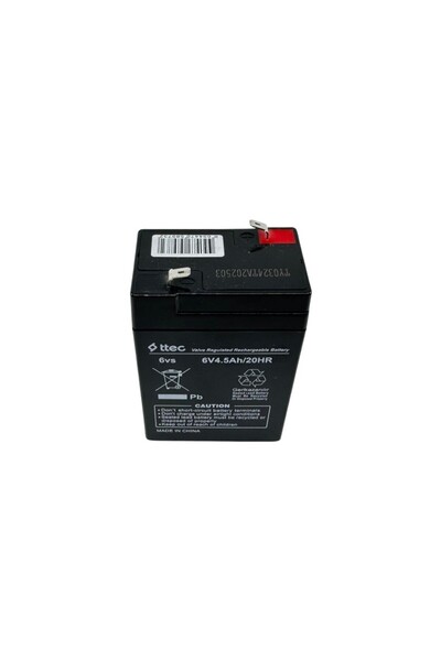 Ttec 6V 4.5AH Akü Kuru Tip Akü Agm Akü Acil Aydınlatma için Akü Alarm ve Aydınlatmaya Uygun Şarj edilebilir akü
